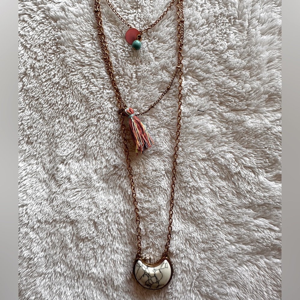 Multi level layered necklace